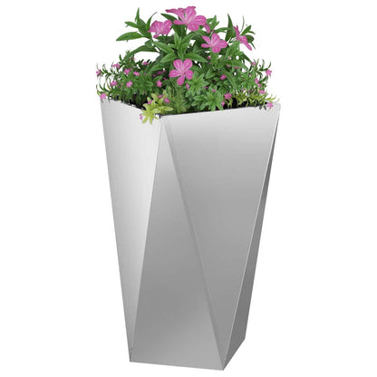 vidaXL Pflanzkübel Silber 40 x 40 x 75 cm Verzinkter Stahl