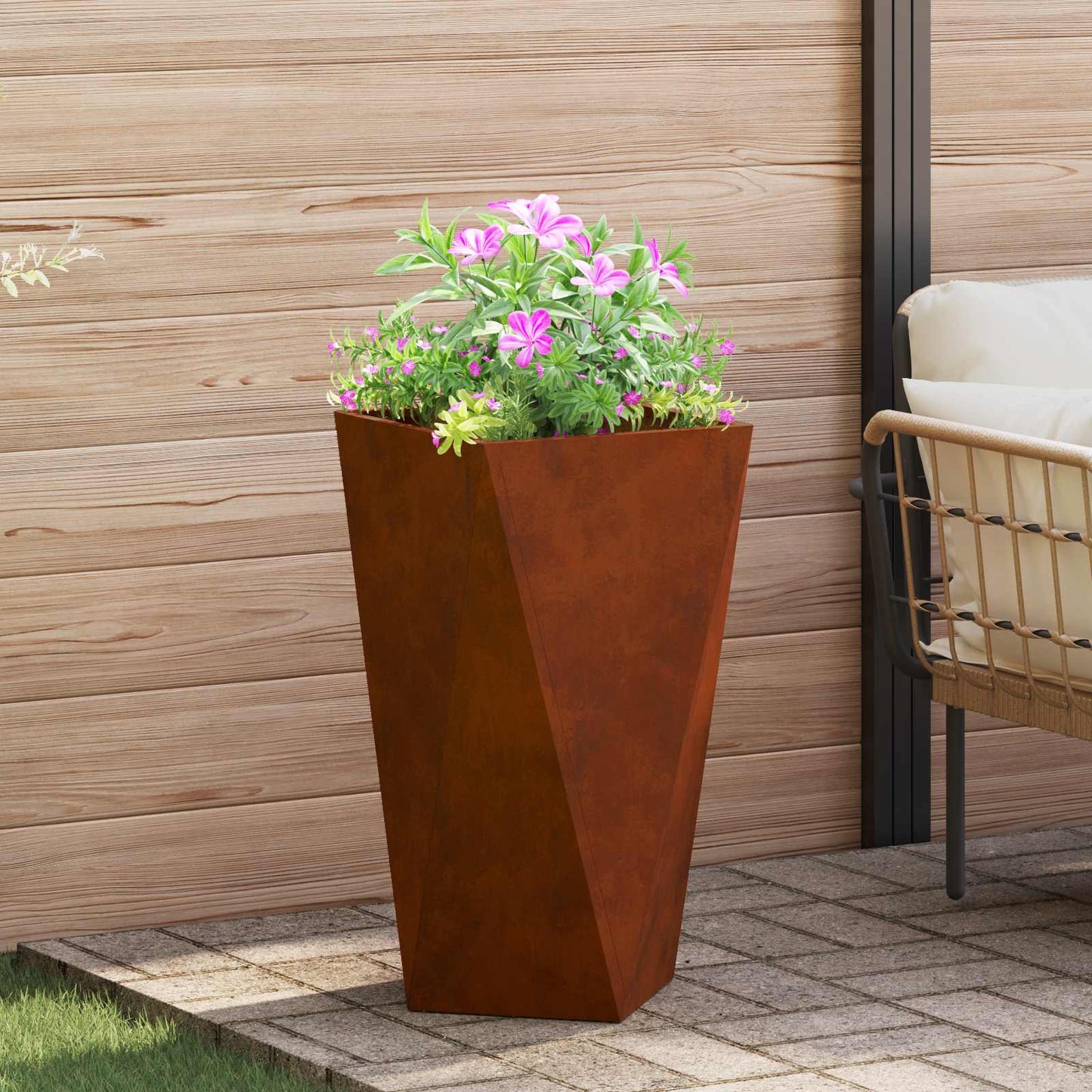vidaXL Pflanzkübel Rostig 40 x 40 x 75 cm Wetterfeststahl