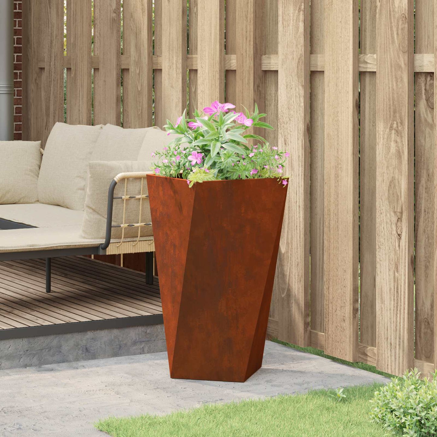 vidaXL Pflanzkübel Rostig 40 x 40 x 75 cm Wetterfeststahl