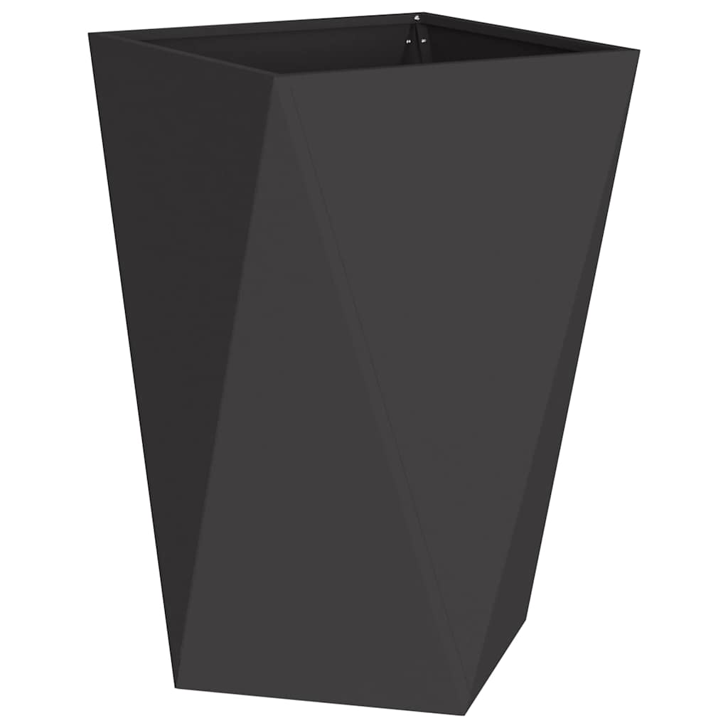 vidaXL Pflanzkübel 2 pcs Schwarz 50 x 50 x 75 cm Stahl