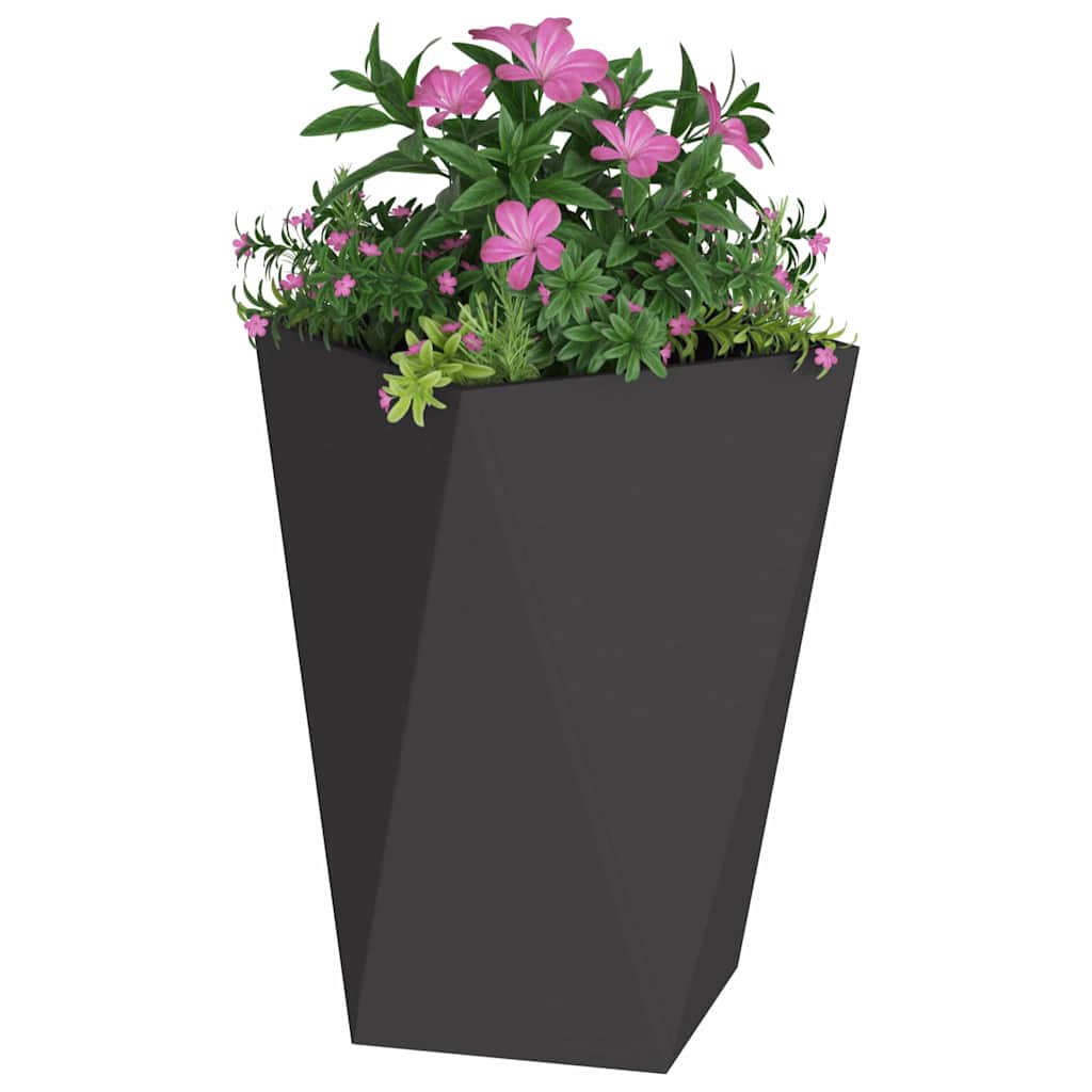 vidaXL Pflanzkübel 2 pcs Schwarz 50 x 50 x 75 cm Stahl