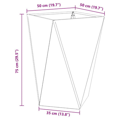 vidaXL Pflanzkübel 2 pcs Schwarz 50 x 50 x 75 cm Stahl