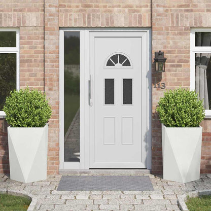 Pflanzkübel 2 pcs Weiß 50 x 50 x 75 cm Stahl