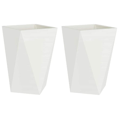 Pflanzkübel 2 pcs Weiß 50 x 50 x 75 cm Stahl