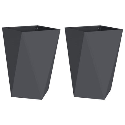 vidaXL Pflanzkübel 2 pcs Anthrazit 50 x 50 x 75 cm Stahl