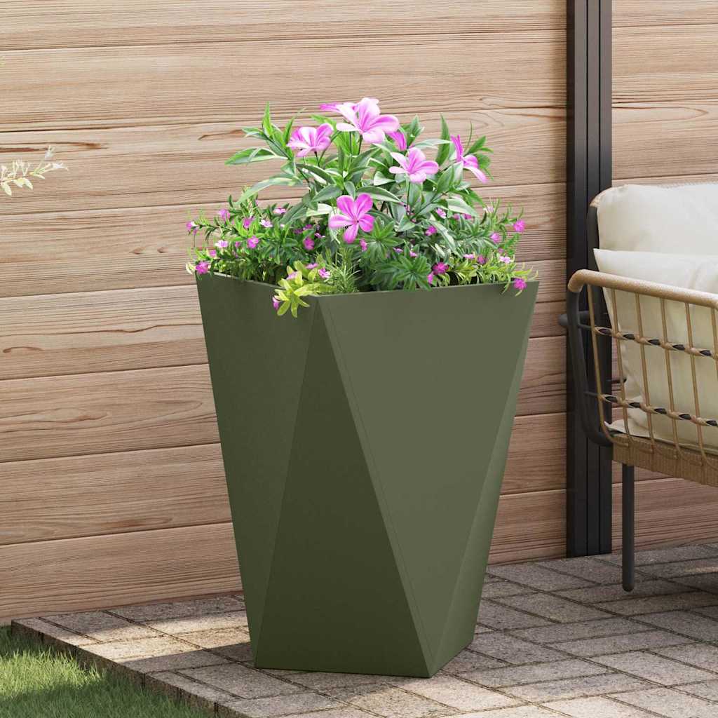 vidaXL Pflanzkübel Olive Grün 50 x 50 x 75 cm Stahl