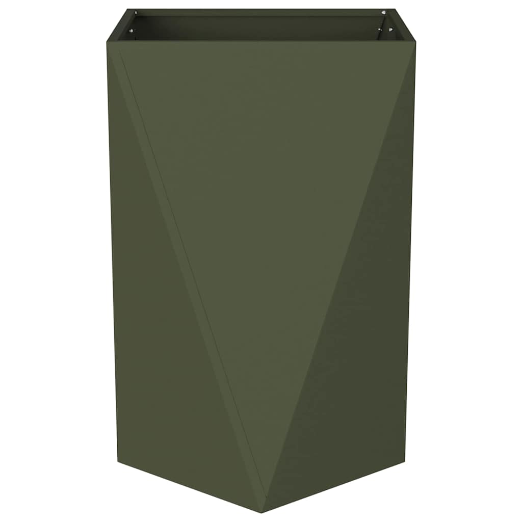 vidaXL Pflanzkübel Olive Grün 50 x 50 x 75 cm Stahl