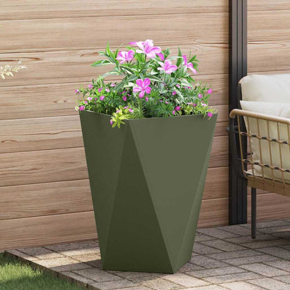 vidaXL Jardinières 2 pcs Vert olive 50 x 50 x 75 cm Acier