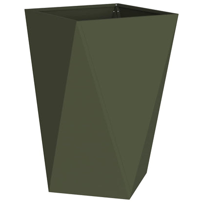 vidaXL Jardinières 2 pcs Vert olive 50 x 50 x 75 cm Acier