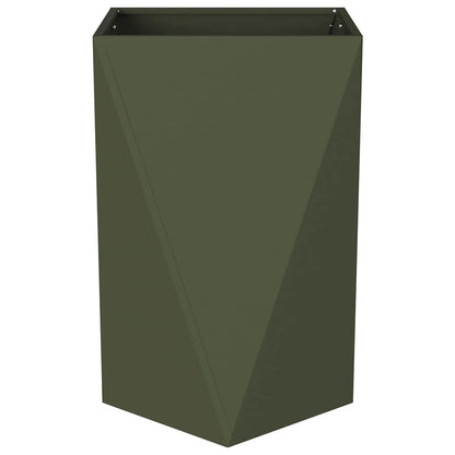 vidaXL Jardinières 2 pcs Vert olive 50 x 50 x 75 cm Acier