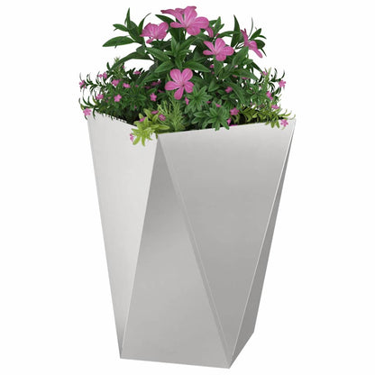 vidaXL Jardinière argentée 50 x 50 x 75 cm acier inoxydable