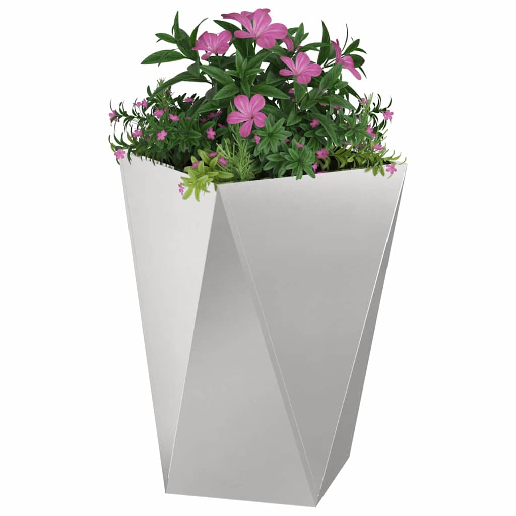 vidaXL Jardinières 2 pcs Argent 50 x 50 x 75 cm Acier inoxydable