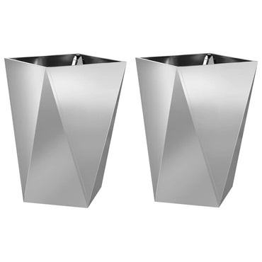 vidaXL Pflanzkübel 2 pcs Silber 50 x 50 x 75 cm Verzinkter Stahl