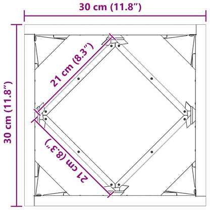 Pflanzkübel Weiß 30 x 30 x 30 cm Stahl