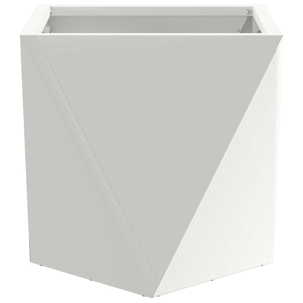 vidaXL Pflanzkübel 2 pcs Weiß 30 x 30 x 30 cm Stahl