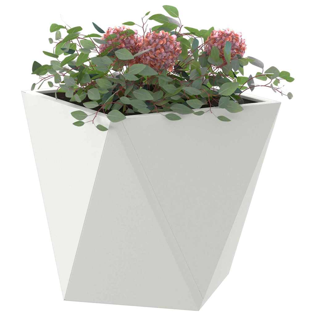 vidaXL Pflanzkübel 2 pcs Weiß 30 x 30 x 30 cm Stahl