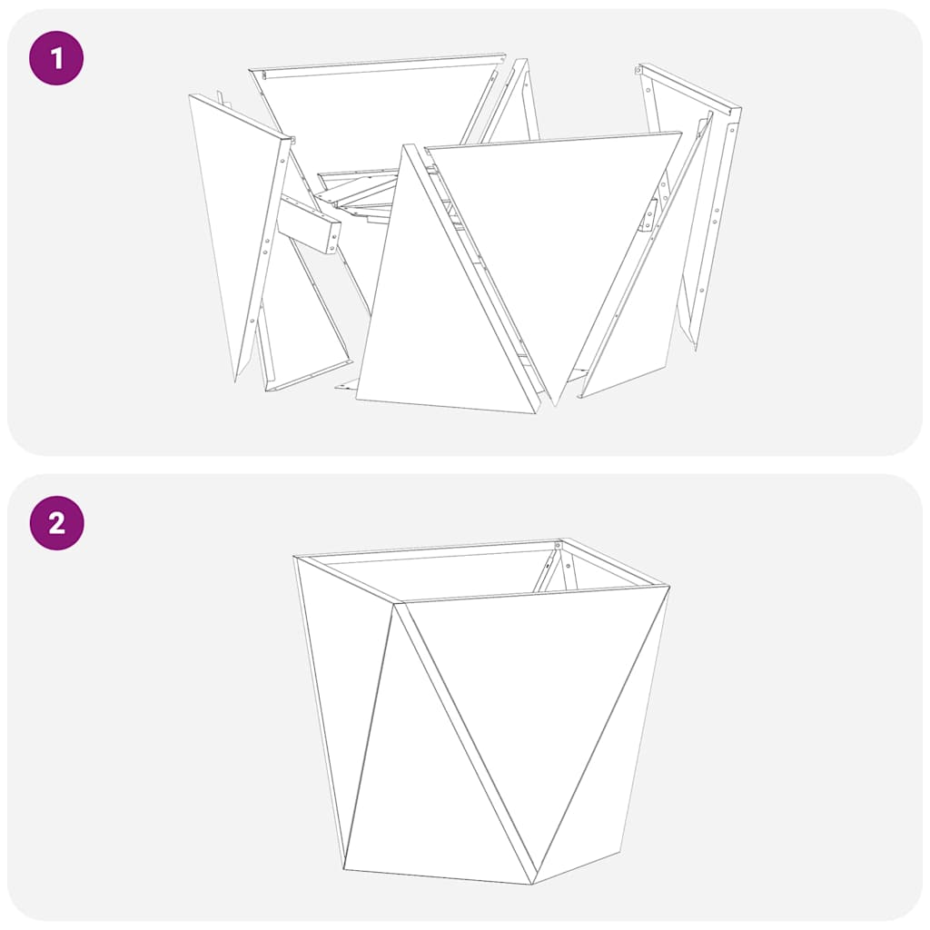 Pflanzkübel Anthrazit 30 x 30 x 30 cm Stahl