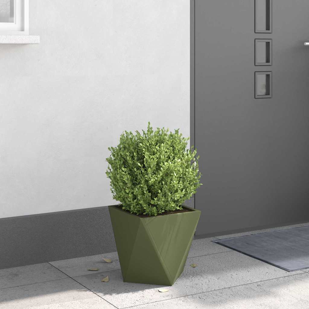 vidaXL Pflanzkübel Olive Grün 30 x 30 x 30 cm Stahl