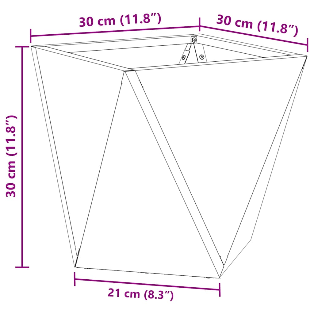 vidaXL Pflanzkübel Olive Grün 30 x 30 x 30 cm Stahl