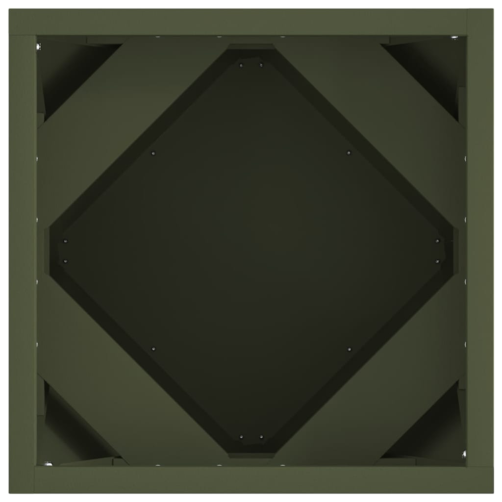 vidaXL Pflanzkübel Olive Grün 30 x 30 x 30 cm Stahl
