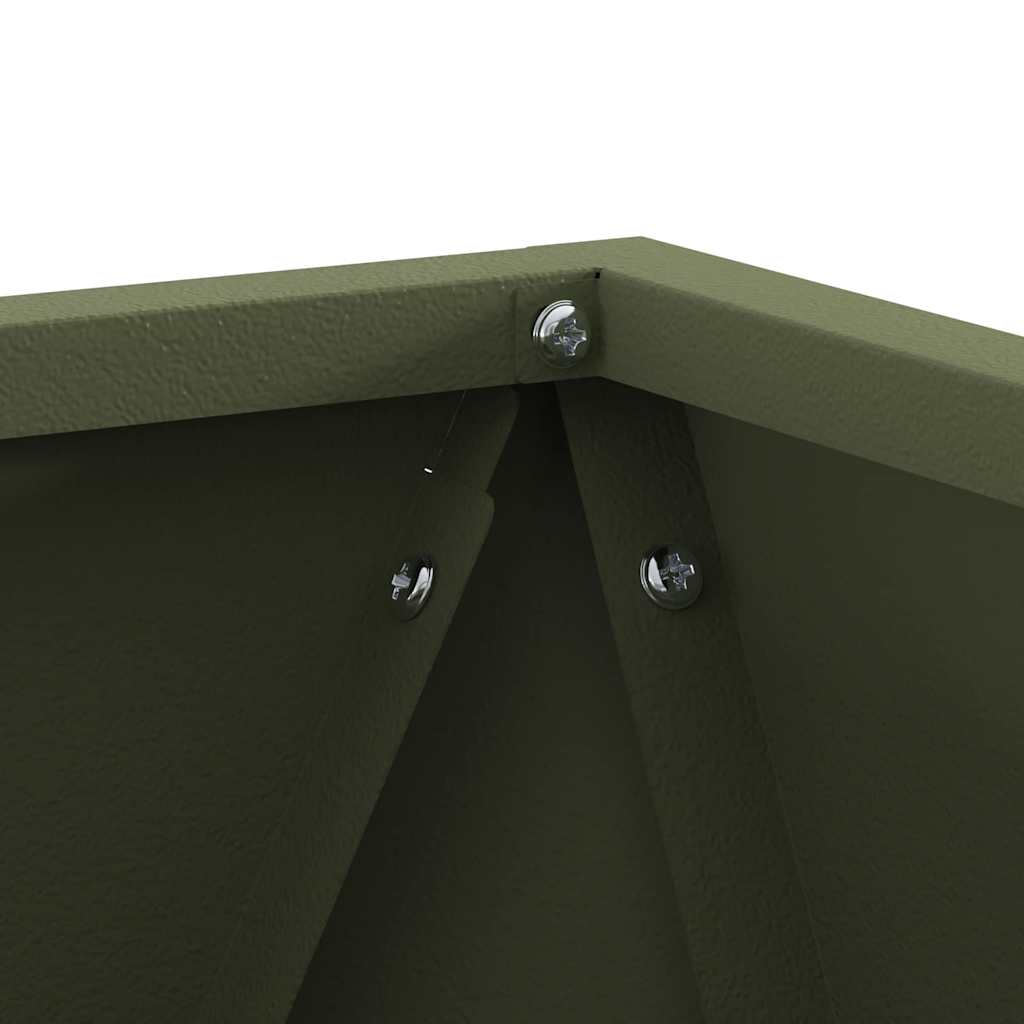 vidaXL Pflanzkübel 2 pcs Olive Grün 30 x 30 x 30 cm Stahl
