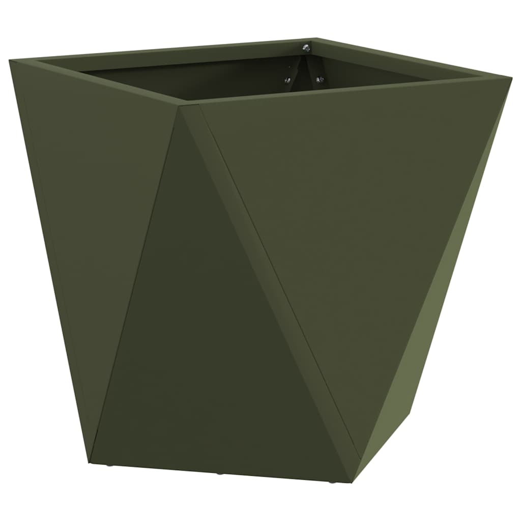 vidaXL Pflanzkübel 2 pcs Olive Grün 30 x 30 x 30 cm Stahl