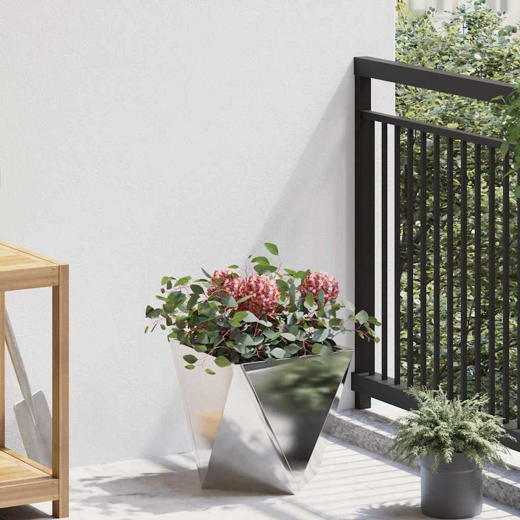vidaXL Pflanzkübel 2 pcs Silber 30 x 30 x 30 cm Edelstahl
