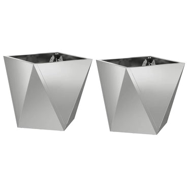 vidaXL Pflanzkübel 2 pcs Silber 30 x 30 x 30 cm Verzinkter Stahl