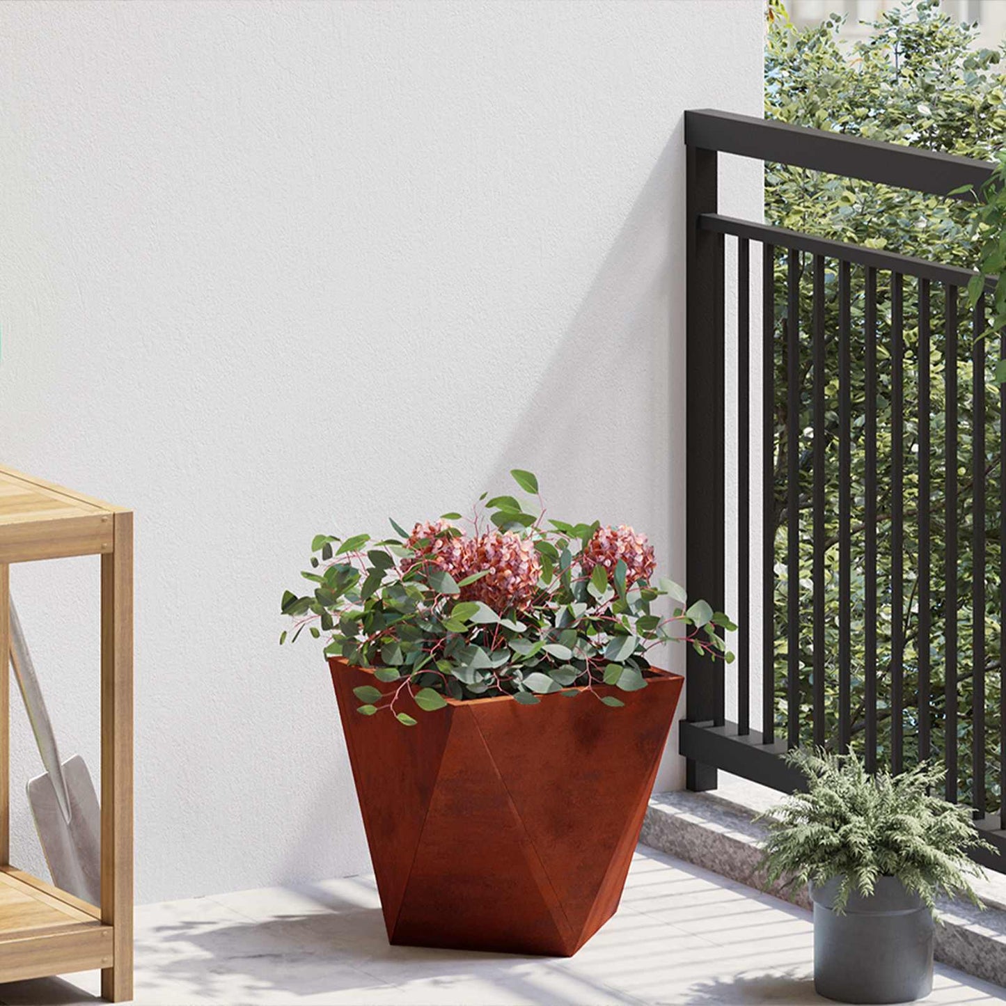 vidaXL Pflanzkübel 2 pcs Rostig 30 x 30 x 30 cm Wetterfeststahl