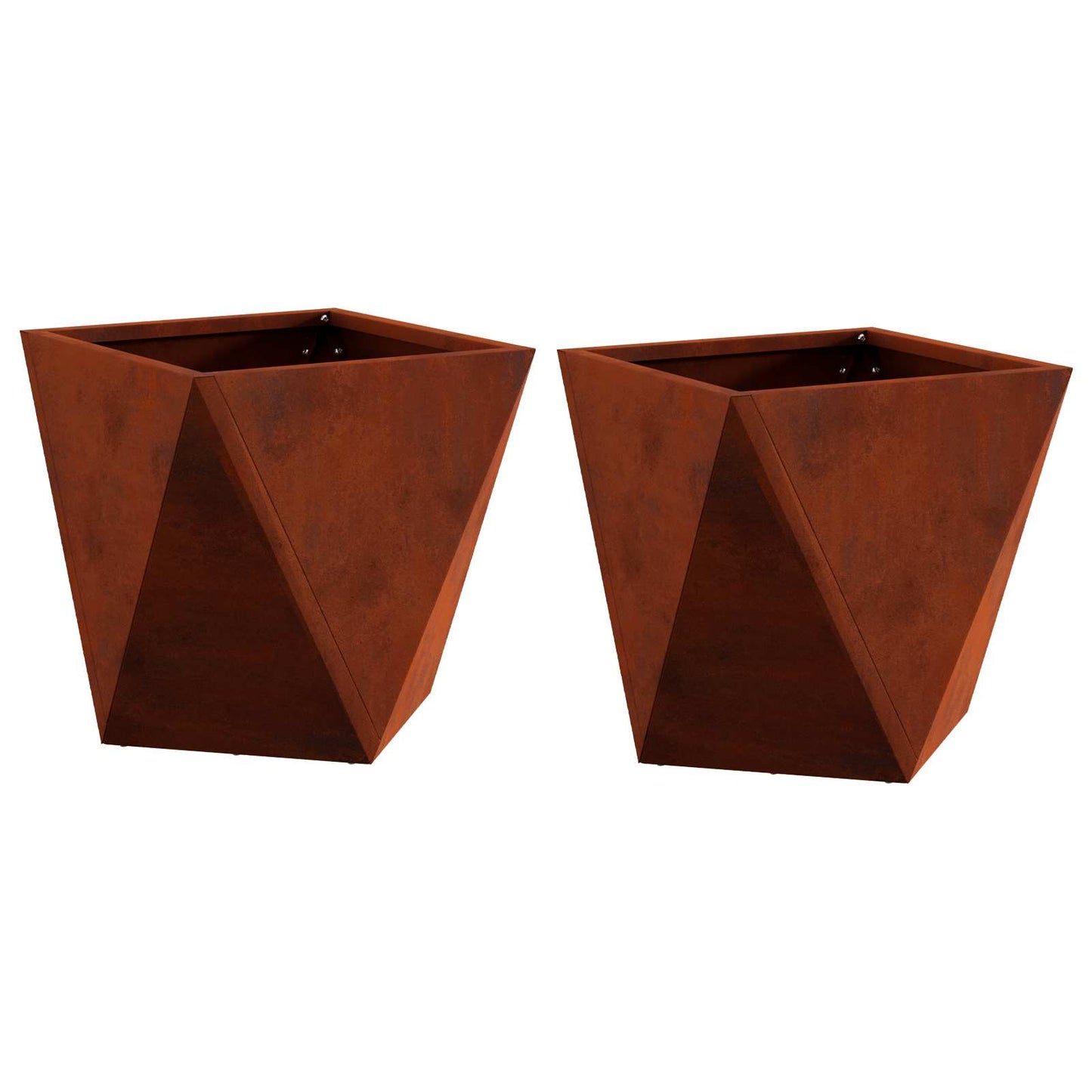 vidaXL Pflanzkübel 2 pcs Rostig 30 x 30 x 30 cm Wetterfeststahl