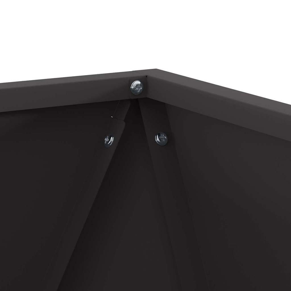 vidaXL Pflanzkübel 2 pcs Schwarz 40 x 40 x 40 cm Stahl