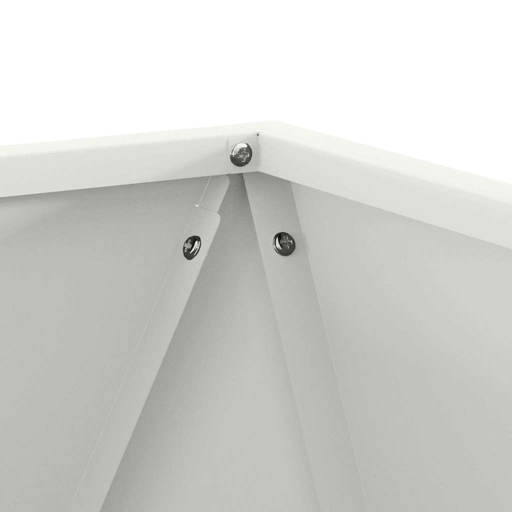 vidaXL Pflanzkübel 2 pcs Weiß 40 x 40 x 40 cm Stahl
