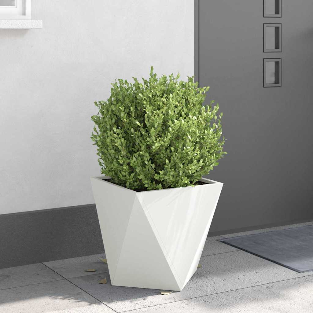 vidaXL Pflanzkübel 2 pcs Weiß 40 x 40 x 40 cm Stahl