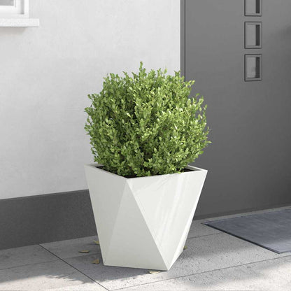 vidaXL Pflanzkübel 2 pcs Weiß 40 x 40 x 40 cm Stahl