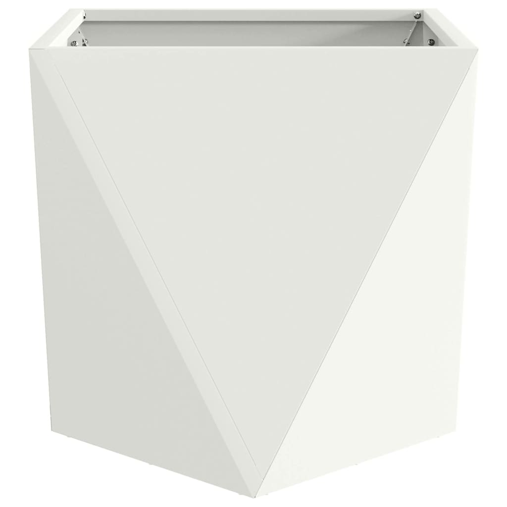 vidaXL Pflanzkübel 2 pcs Weiß 40 x 40 x 40 cm Stahl