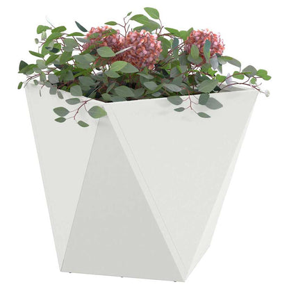 vidaXL Pflanzkübel 2 pcs Weiß 40 x 40 x 40 cm Stahl