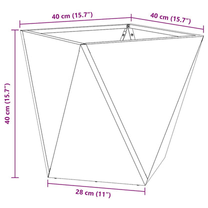 Pflanzkübel Anthrazit 40 x 40 x 40 cm Stahl