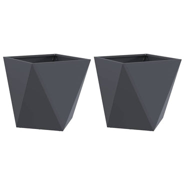 vidaXL Pflanzkübel 2 pcs Anthrazit 40 x 40 x 40 cm Stahl