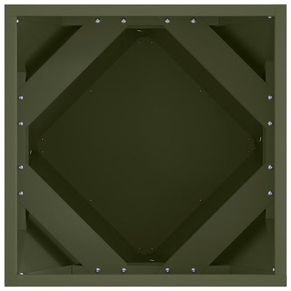 vidaXL Pflanzkübel Olive Grün 40 x 40 x 40 cm Stahl