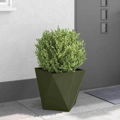 vidaXL Pflanzkübel 2 pcs Olive Grün 40 x 40 x 40 cm Stahl
