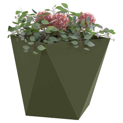 vidaXL Pflanzkübel 2 pcs Olive Grün 40 x 40 x 40 cm Stahl