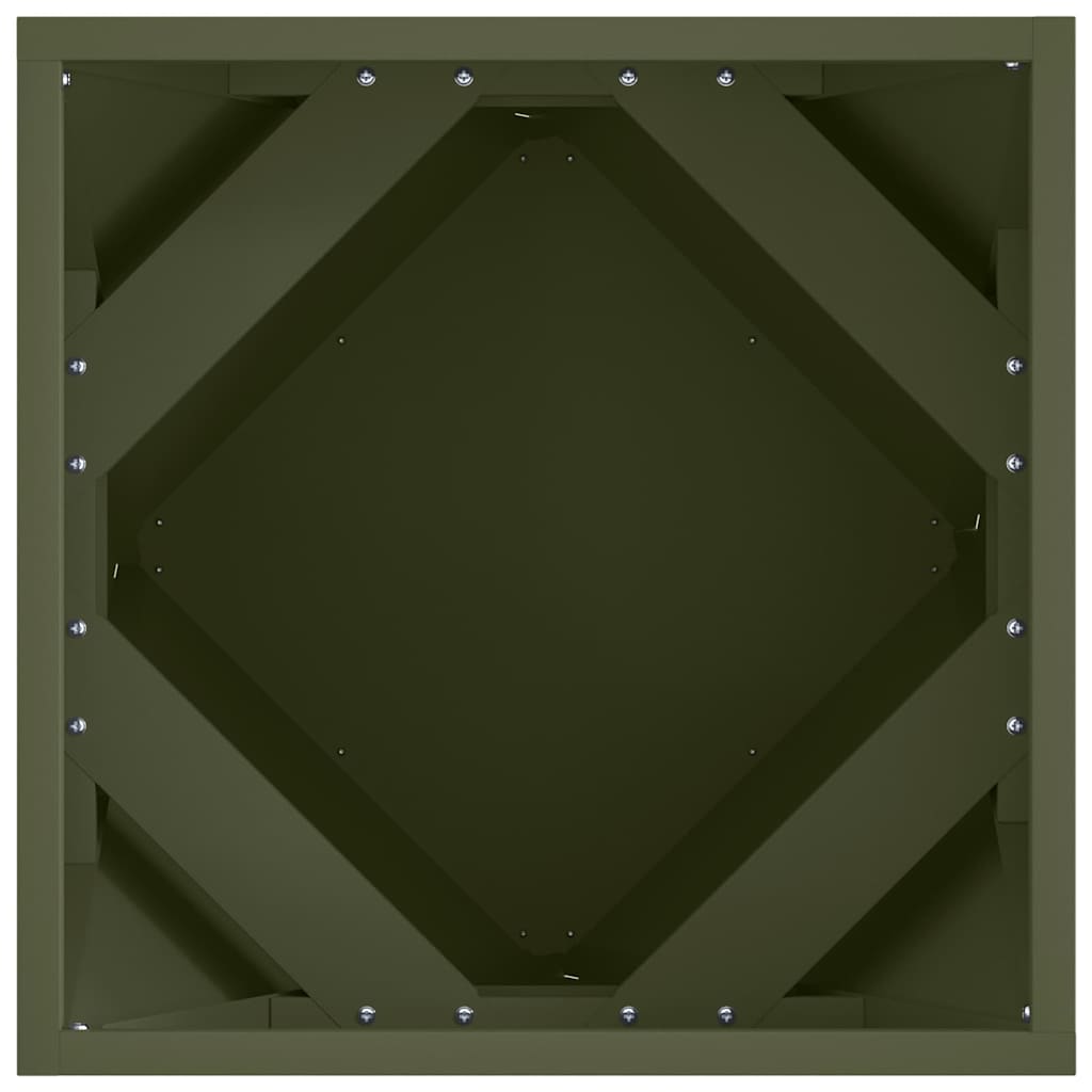 vidaXL Pflanzkübel 2 pcs Olive Grün 40 x 40 x 40 cm Stahl