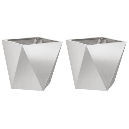 vidaXL Pflanzkübel 2 pcs Silber 40 x 40 x 40 cm Edelstahl