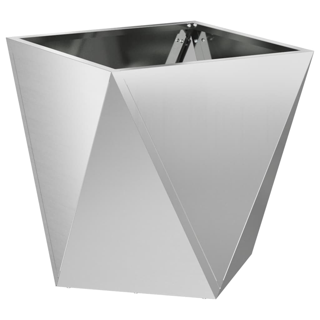vidaXL Pflanzkübel 2 pcs Silber 40 x 40 x 40 cm Verzinkter Stahl