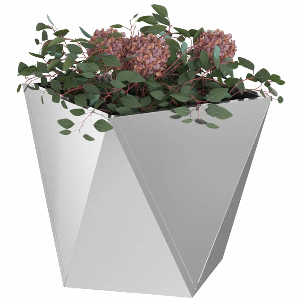 vidaXL Pflanzkübel 2 pcs Silber 40 x 40 x 40 cm Verzinkter Stahl