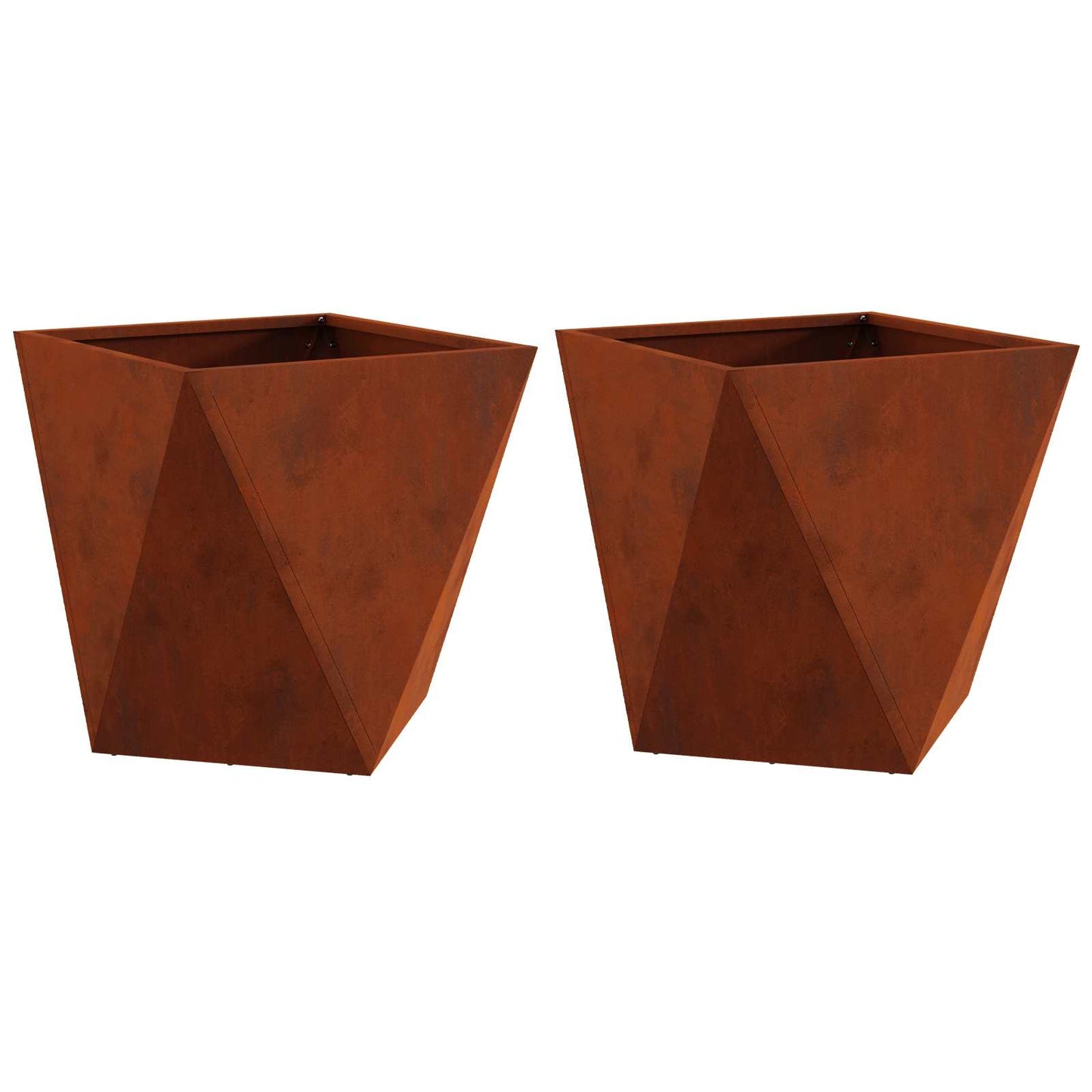 vidaXL Pflanzkübel 2 pcs Rostig 40 x 40 x 40 cm Wetterfeststahl