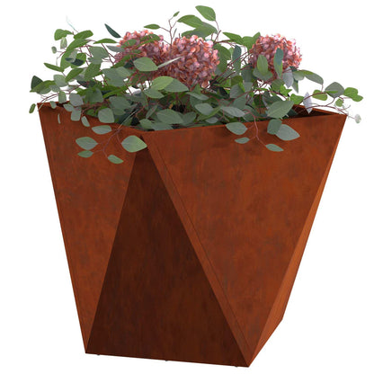 vidaXL Pflanzkübel 2 pcs Rostig 40 x 40 x 40 cm Wetterfeststahl