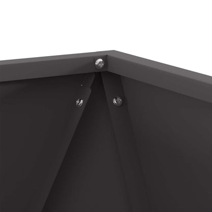 vidaXL Pflanzkübel 2 pcs Schwarz 50 x 50 x 50 cm Stahl