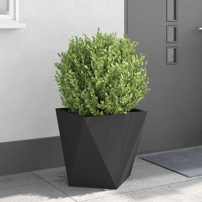 vidaXL Pflanzkübel 2 pcs Schwarz 50 x 50 x 50 cm Stahl