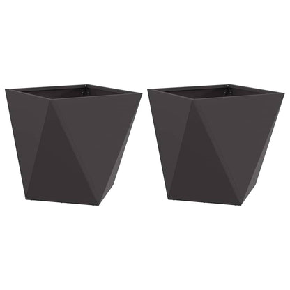 vidaXL Pflanzkübel 2 pcs Schwarz 50 x 50 x 50 cm Stahl